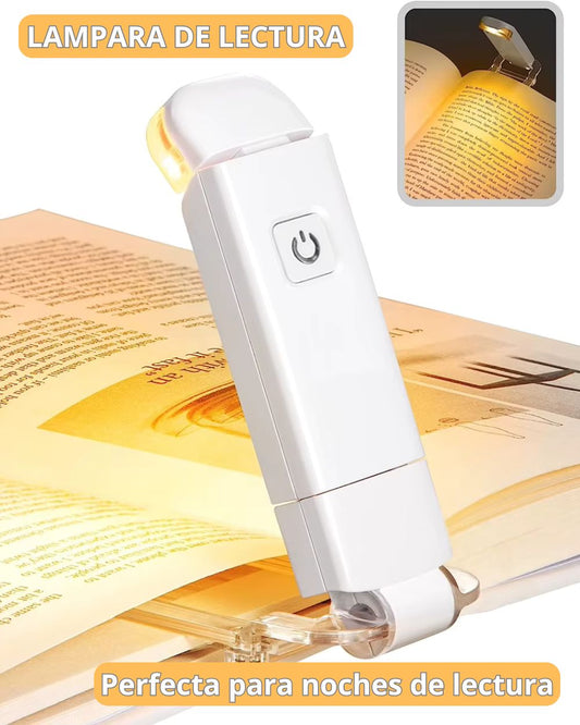 Luz de lectura recargable-¡es perfecta para noches de lectura relajada sin fatigar tus ojos!